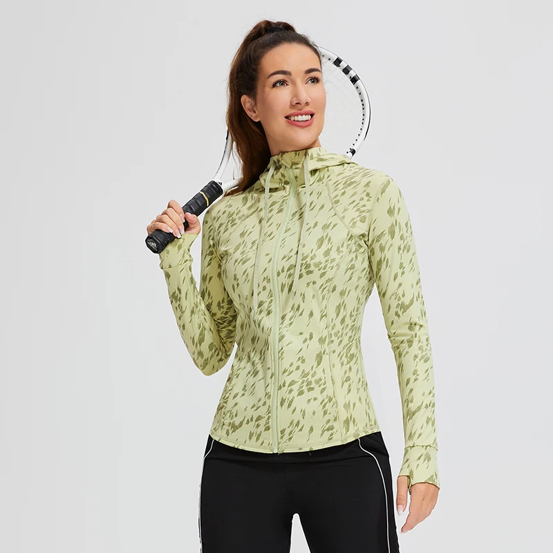 Yoga Thumb buckle Fashion Printing Women's Long Sleeve Sports Hooded Jackets Running Training Fitness Top Active Gym Coat
Yoga Thumb buckle Fashion Printing Women's Long Sleeve Sports Hooded Jackets Running Training Fitness Top Active Gym Coat
