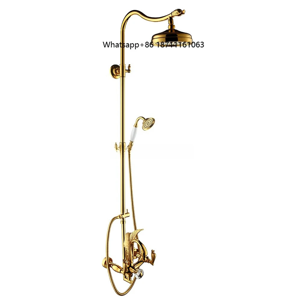X8635R3BSGD Model Luxury Swan Shape Gold Color Plated Brass Material Exposed Bath Shower Faucet Artistic Rain Shower Set
X8635R3BSGD Model Luxury Swan Shape Gold Color Plated Brass Material Exposed Bath Shower Faucet Artistic Rain Shower Set