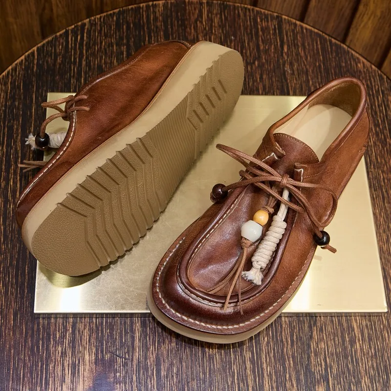 Spring And Summer Horse Leather Shoes Breathable Vintage Kangaroo Shoes Men's Japanese Style Square Toe Thick-soled Casual
Spring And Summer Horse Leather Shoes Breathable Vintage Kangaroo Shoes Men's Japanese Style Square Toe Thick-soled Casual