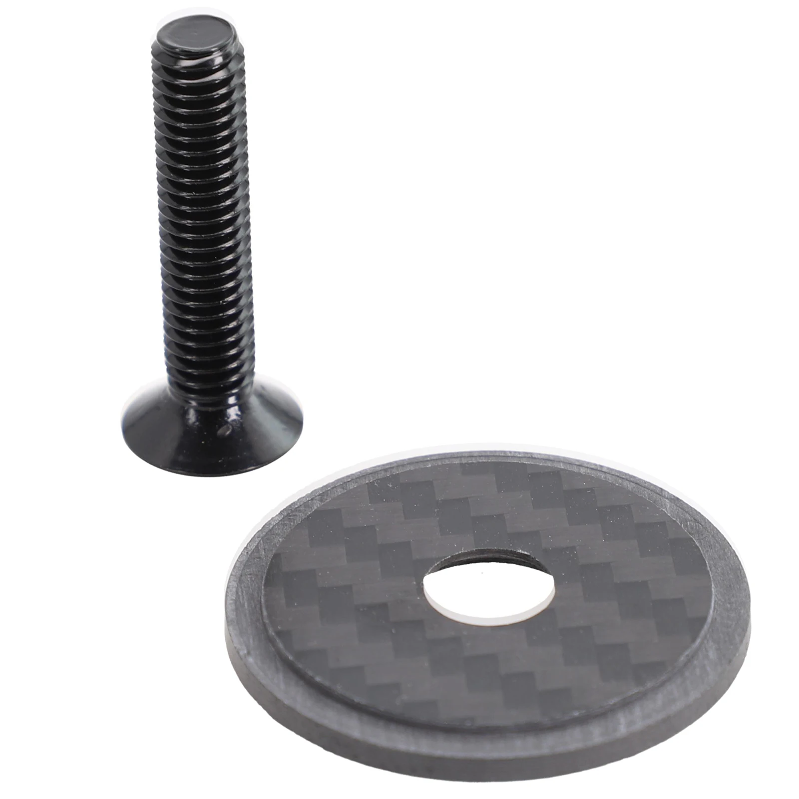Bike Headset Stem Cap Cover Made of Carbon Fiber Includes Alloy Bolt Compatible with 28 6mm 31 8mm and 35mm Steerer
Bike Headset Stem Cap Cover Made of Carbon Fiber Includes Alloy Bolt Compatible with 28 6mm 31 8mm and 35mm Steerer