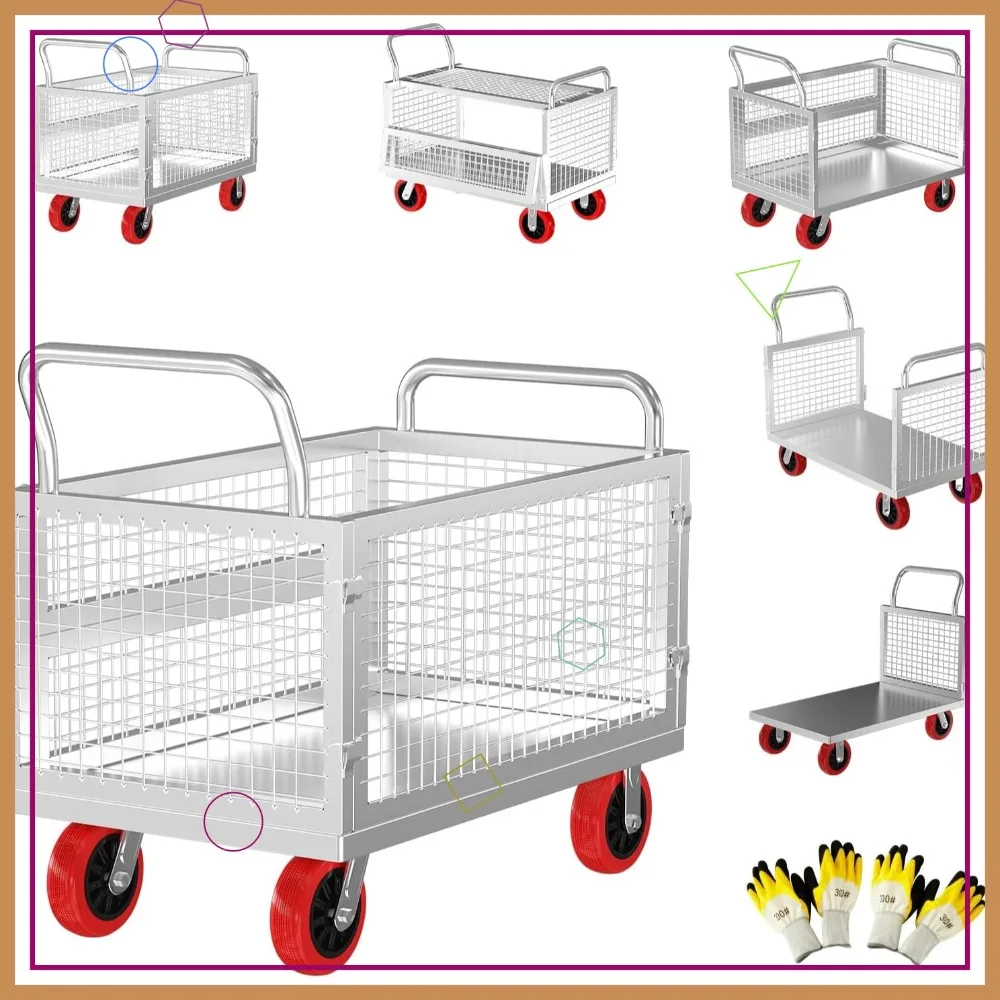 Многофункциональная тележка-платформа 5-в-1 с клеткой, 40x24 дюйма, грузоподъемность 1800 фунтов, ручная тележка на колесах
Многофункциональная тележка-платформа 5-в-1 с клеткой, 40x24 дюйма, грузоподъемность 1800 фунтов, ручная тележка на колесах