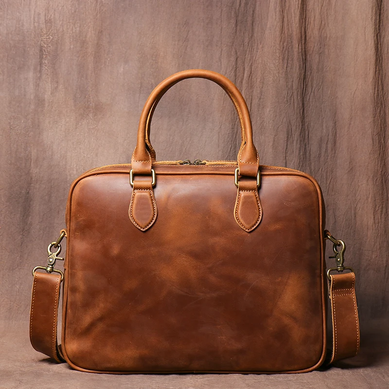 Vintage Handbag Men's Leather Briefcase Crazy Horse Leather File Bag Simple Business Trip Shoulder Crossbody Computer Bag
Vintage Handbag Men's Leather Briefcase Crazy Horse Leather File Bag Simple Business Trip Shoulder Crossbody Computer Bag
