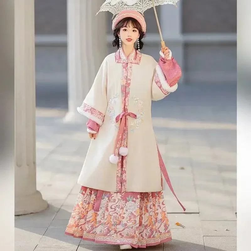 Winter Lucky Celebration COS Clothing Thickened New Year Celebration Party Hanfu Women's Ming Dynasty Square Neck Long Coat
Winter Lucky Celebration COS Clothing Thickened New Year Celebration Party Hanfu Women's Ming Dynasty Square Neck Long Coat