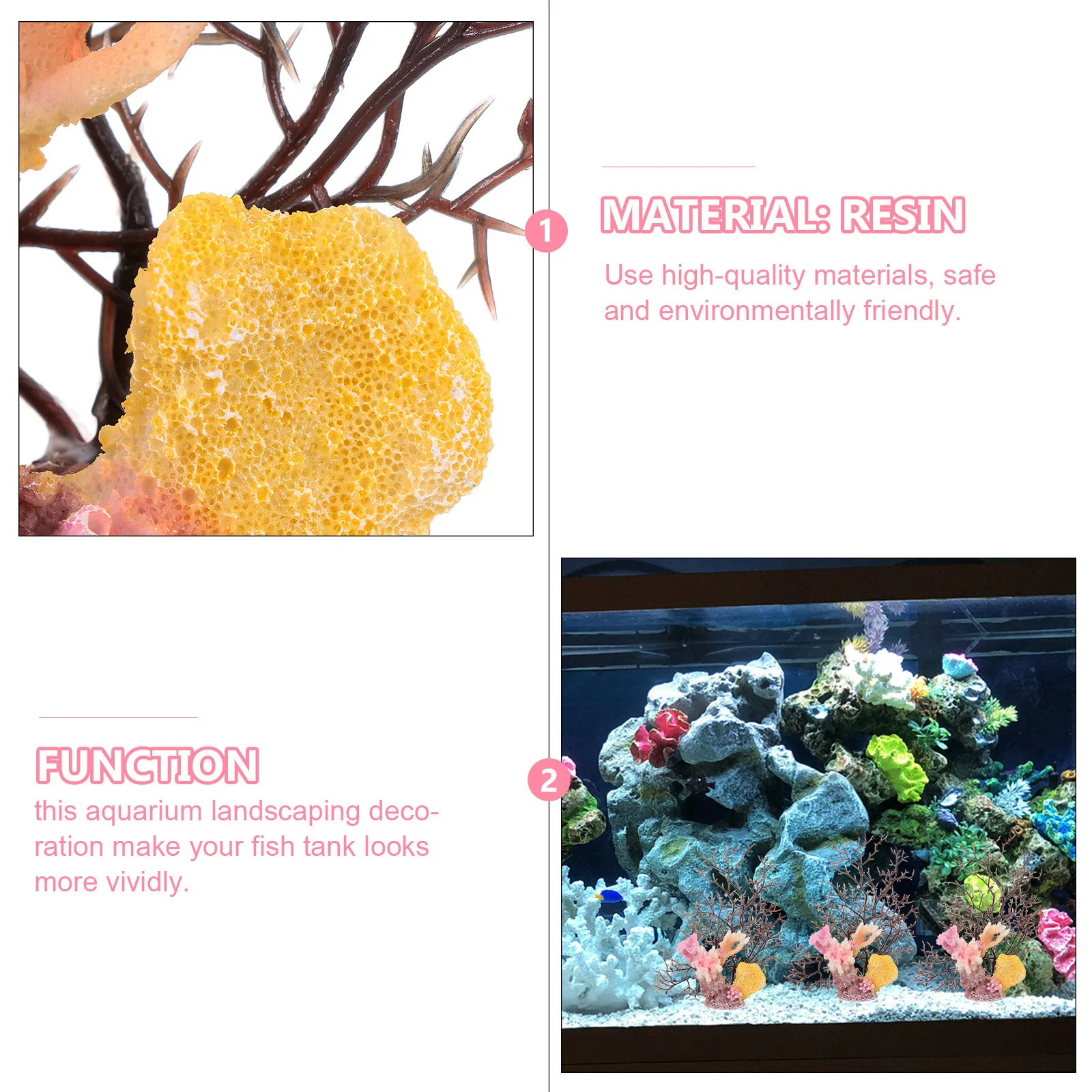 Resin Coral Aquarium Ornament Heavy Weight Flat Bottom Stand for Fish Tank Decoration DIY Landscaping Accessory 
Resin Coral Aquarium Ornament Heavy Weight Flat Bottom Stand for Fish Tank Decoration DIY Landscaping Accessory