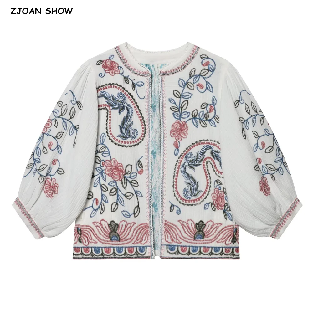 BOHO O neck Ivory White Embroidery Flower Half Lantern Sleeve Shirt Holiday Women Open Stitching No Button Blouse Causal Tops
BOHO O neck Ivory White Embroidery Flower Half Lantern Sleeve Shirt Holiday Women Open Stitching No Button Blouse Causal Tops