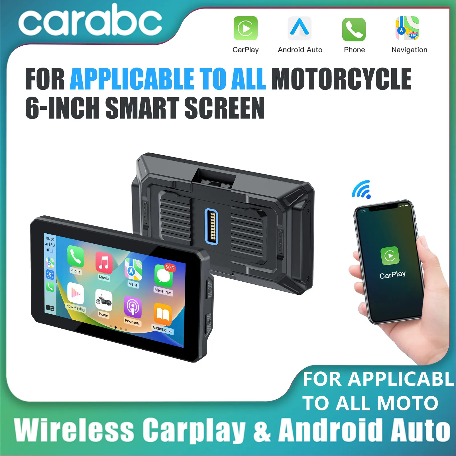 DM601 6 inch Portable Motorcycle GPS Navigation Wireless Carplay Android Auto IP68 Waterproof DVR Drive Recorder Moto TPMS
DM601 6 inch Portable Motorcycle GPS Navigation Wireless Carplay Android Auto IP68 Waterproof DVR Drive Recorder Moto TPMS