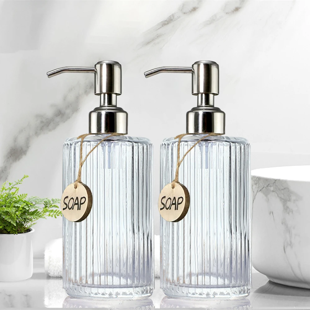 Glass Soap Dispenser with Rust Proof Pump, Refillable Bathroom Hand Soap Dispenser, Kitchen Dish soap Dispenser, 2pcs 400ml
Glass Soap Dispenser with Rust Proof Pump, Refillable Bathroom Hand Soap Dispenser, Kitchen Dish soap Dispenser, 2pcs 400ml