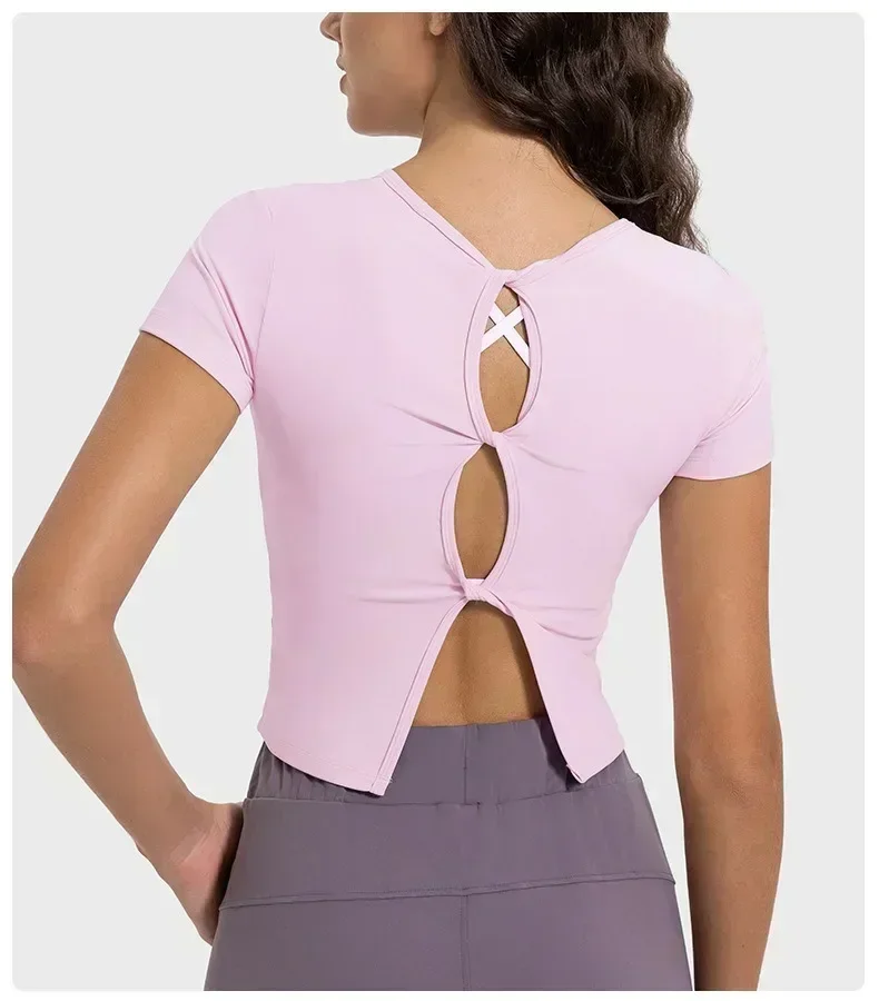 Lemon Breathable Yoga T-Shirts Women Versatile Hollowed Out Beautiful Back Short Sleeve Simple Personalized Sports Workout Tops
Lemon Breathable Yoga T-Shirts Women Versatile Hollowed Out Beautiful Back Short Sleeve Simple Personalized Sports Workout Tops