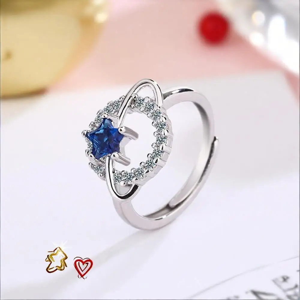 Shiny 925 Sterling Silver Stars Blue Crystal Zircon Open Adjustable Rings For Women Girls Wedding Party Jewelry Gifts Accessory
Shiny 925 Sterling Silver Stars Blue Crystal Zircon Open Adjustable Rings For Women Girls Wedding Party Jewelry Gifts Accessory