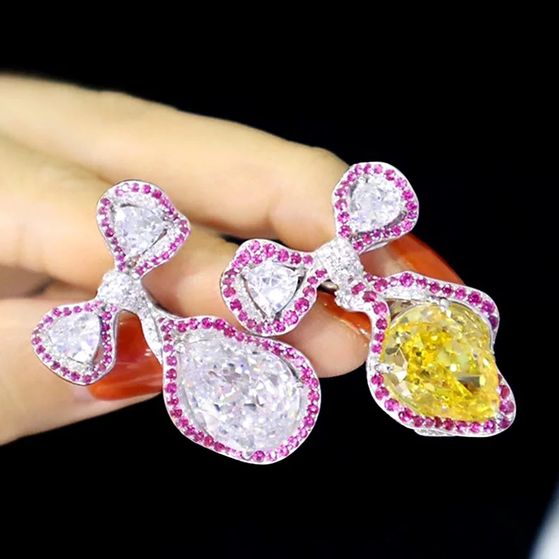 ZOCA Luxury AB Craft Bow Ice Cut Flower Earrings Zircon 925 Sterling Silver White Gold Plated Fine Jewelry Girl Gift Party
ZOCA Luxury AB Craft Bow Ice Cut Flower Earrings Zircon 925 Sterling Silver White Gold Plated Fine Jewelry Girl Gift Party