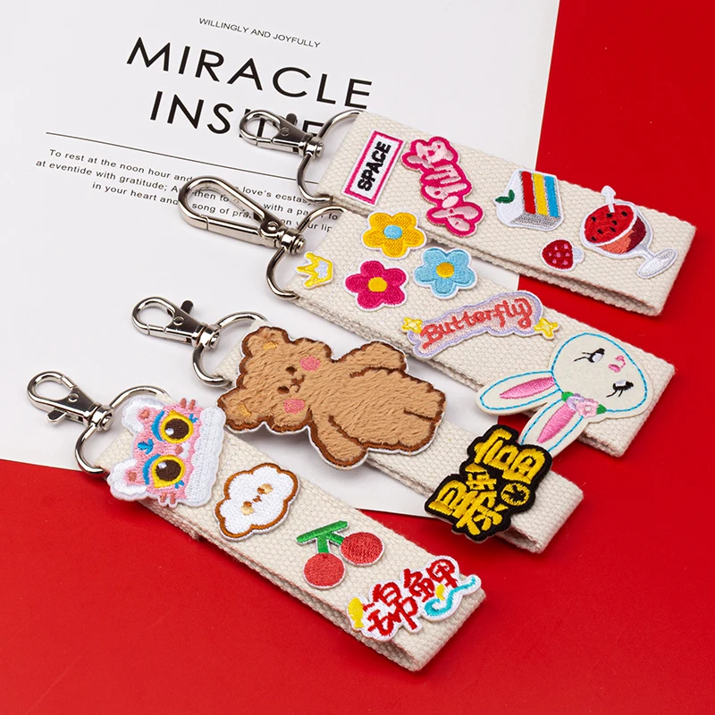 Miniature Embroidered Patch Keychain Set Women Girls DIY Patch Cartoon Key Chain Baggage Tag Portable Label Backpack Pendant
Miniature Embroidered Patch Keychain Set Women Girls DIY Patch Cartoon Key Chain Baggage Tag Portable Label Backpack Pendant