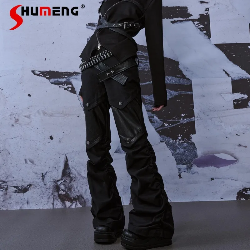 Unique Design Original Heavy Industry Street Punk Leather Micro Pull Casual Jeans Pull Pleated Light Subculture Denim Pants Girl
Unique Design Original Heavy Industry Street Punk Leather Micro Pull Casual Jeans Pull Pleated Light Subculture Denim Pants Girl