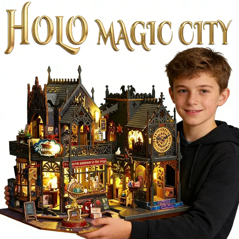 Holo Magic City DIY Dollhouse Kit Exquisite Handmade Assembly Villa Model Ornament Decompressing Birthday Gift for Men Women
Holo Magic City DIY Dollhouse Kit Exquisite Handmade Assembly Villa Model Ornament Decompressing Birthday Gift for Men Women