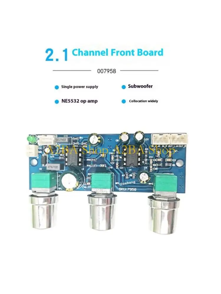 A2BA NE5522 Single Power Auditory Preamp Module 2.1 Channel Processing Low Pass Filter
A2BA NE5522 Single Power Auditory Preamp Module 2.1 Channel Processing Low Pass Filter