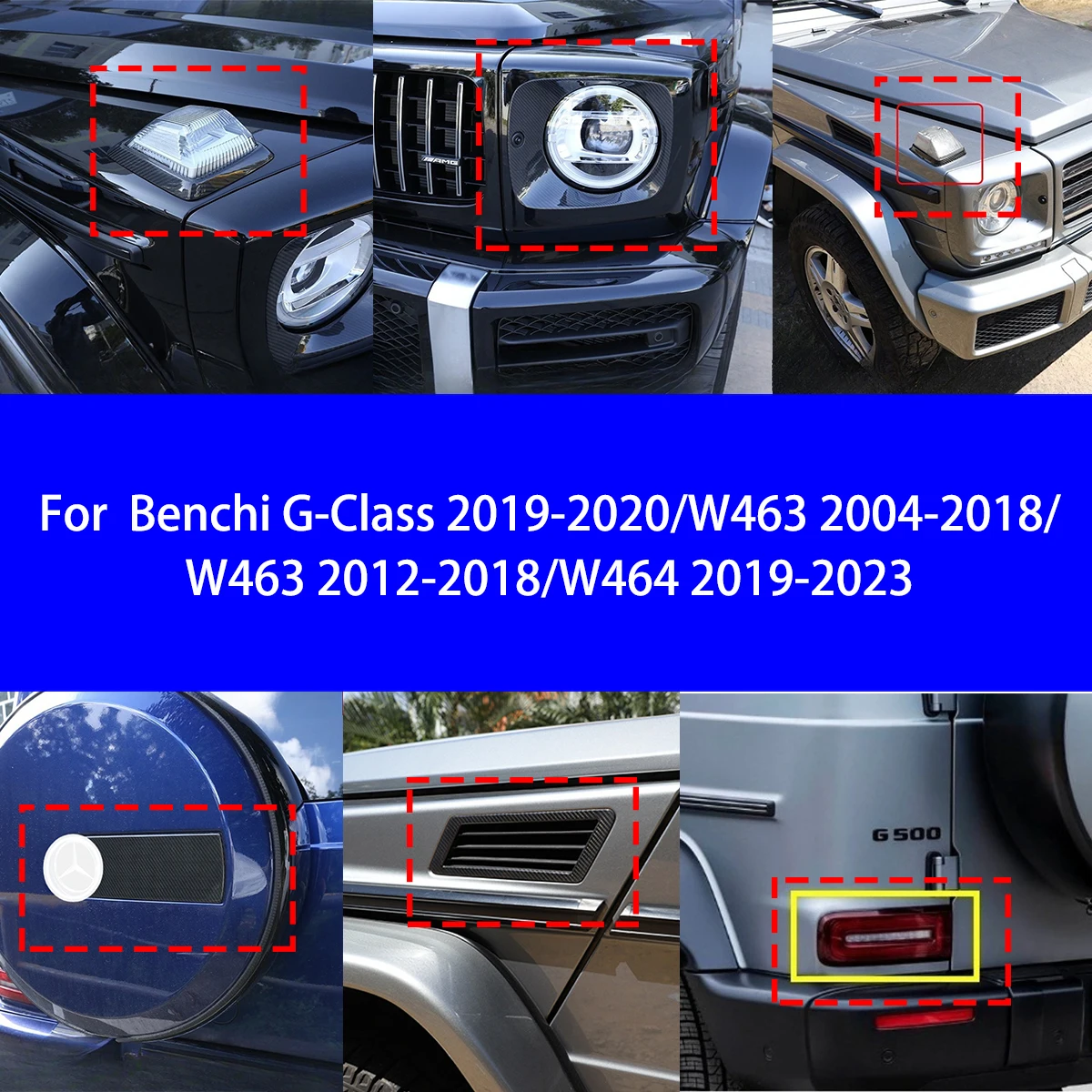 Suitable for Benz G-Class W463/W464 Dry Carbon Fiber Turn Signals/front Headlights/side Fenders/rear Taillight Decorative Parts
Suitable for Benz G-Class W463/W464 Dry Carbon Fiber Turn Signals/front Headlights/side Fenders/rear Taillight Decorative Parts