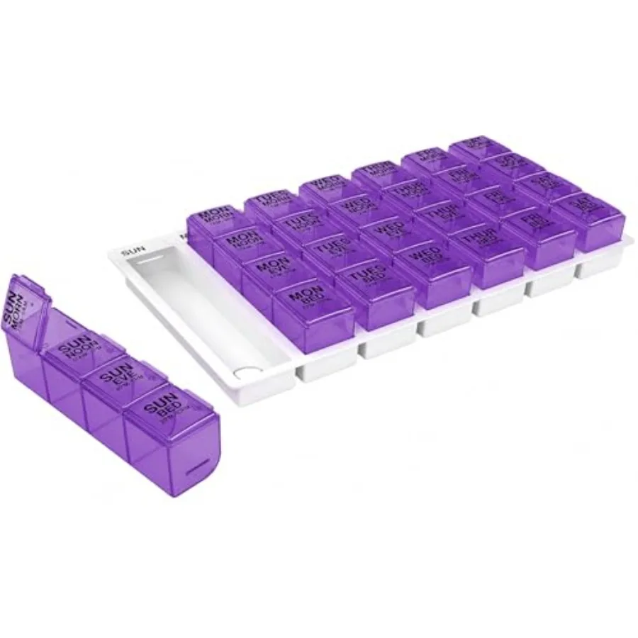 Weekly 7-Day Pill, Medicine Planner, tamin Organizer, Large Pop-Out Compartments, 4 Times a Day, Convenient and Ea to Use, Colo
Weekly 7-Day Pill, Medicine Planner, tamin Organizer, Large Pop-Out Compartments, 4 Times a Day, Convenient and Ea to Use, Colo