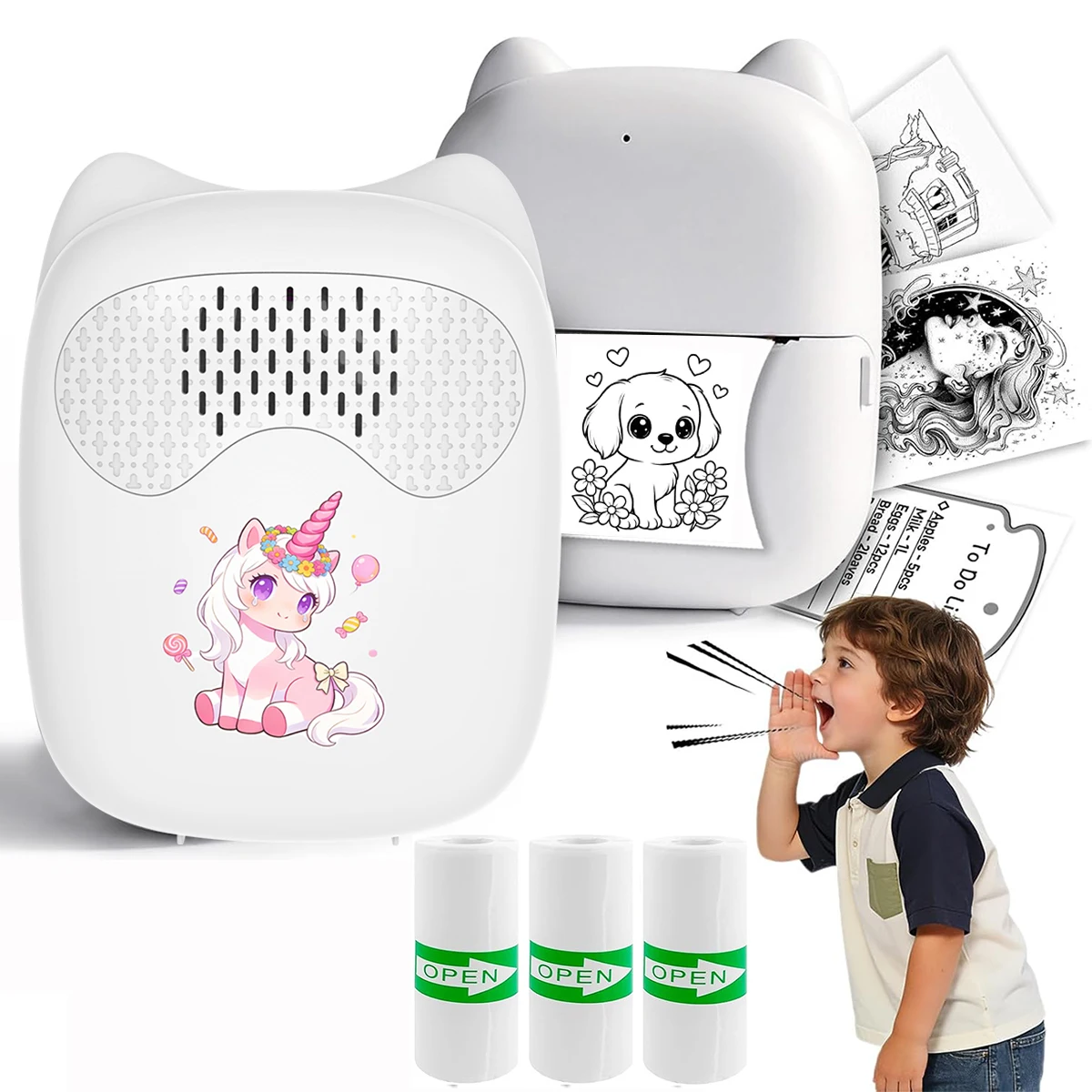 Портативный мини-принтер AI Voice, термопринтер без чернил для создания стикеров с голосовым управлением, генерацией фото и функцией умного обучения, идеален
Портативный мини-принтер AI Voice, термопринтер без чернил для создания стикеров с голосовым управлением, генерацией фото и функцией умного обучения, идеален