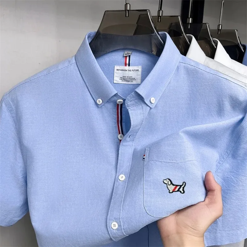 100% cotton short sleeve shirt men's summer designer brand new striped color blocking fashion puppy embroidery luxury lapel top
100% cotton short sleeve shirt men's summer designer brand new striped color blocking fashion puppy embroidery luxury lapel top