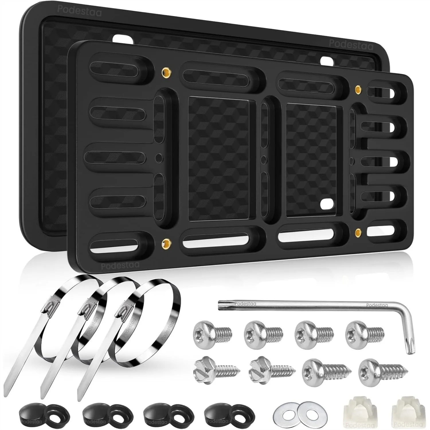 Universal Front License Plate Bracket Holder, 2 Drill Mount for Bumper or Grille
Universal Front License Plate Bracket Holder, 2 Drill Mount for Bumper or Grille