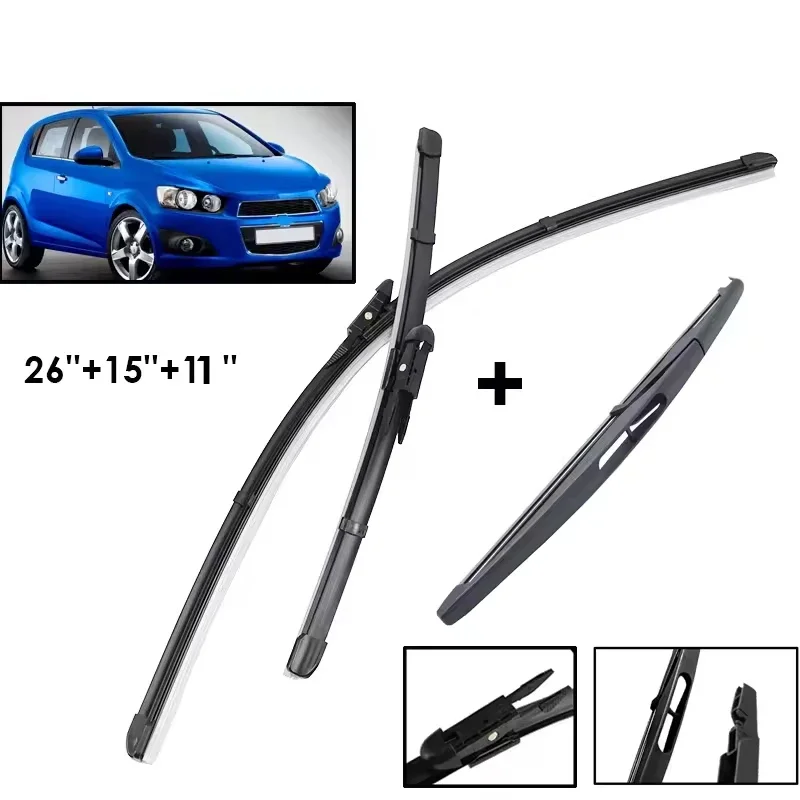 Wiper Front & Rear Wiper Blades Set For Chevrolet Sonic Aveo 2012 - 2022 Windshield Windscreen Rain Brushes 26"+15"+11"
Wiper Front & Rear Wiper Blades Set For Chevrolet Sonic Aveo 2012 - 2022 Windshield Windscreen Rain Brushes 26"+15"+11"