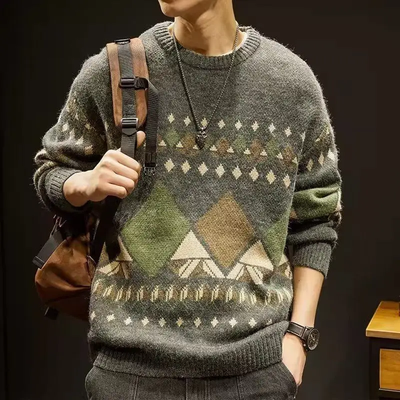 Мужской осенне-зимний утепленный свитер свободного кроя в корейском стиле, повседневный вязаный джемпер в гонконгском стиле, ленивый свитер крупной вязки
Мужской осенне-зимний утепленный свитер свободного кроя в корейском стиле, повседневный вязаный джемпер в гонконгском стиле, ленивый свитер крупной вязки