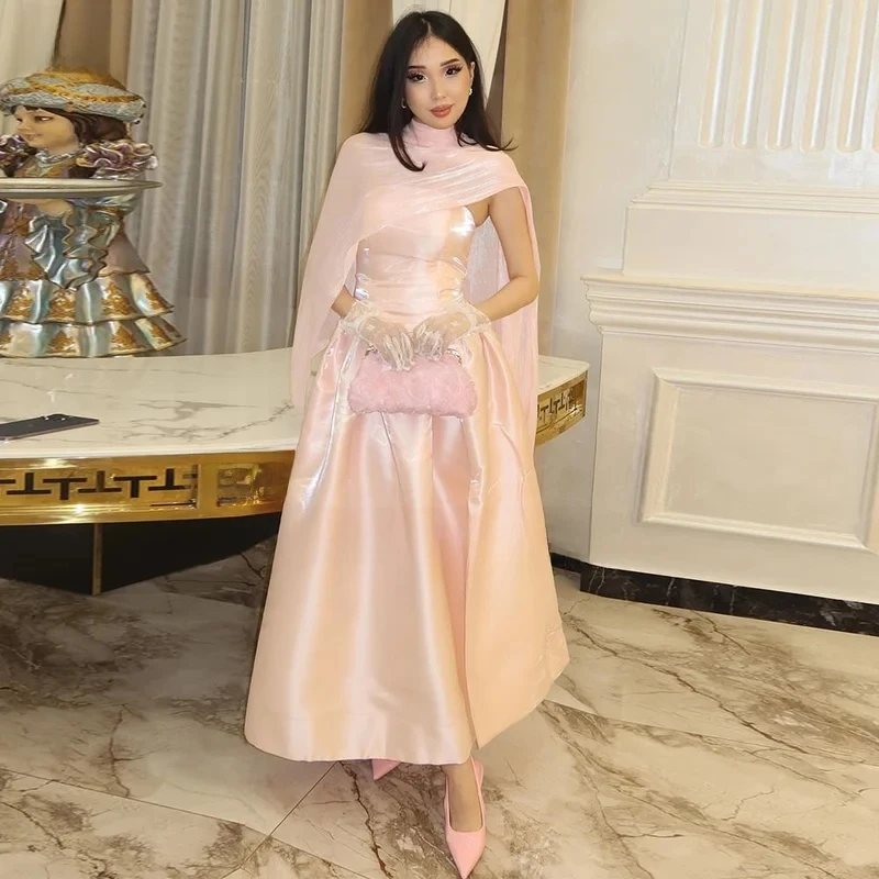 2026 Blush Pink Satin Prom Dress Strapless Ankle Length Dresses For Woman Party Wedding High Slit Evening Dress Customized
2026 Blush Pink Satin Prom Dress Strapless Ankle Length Dresses For Woman Party Wedding High Slit Evening Dress Customized