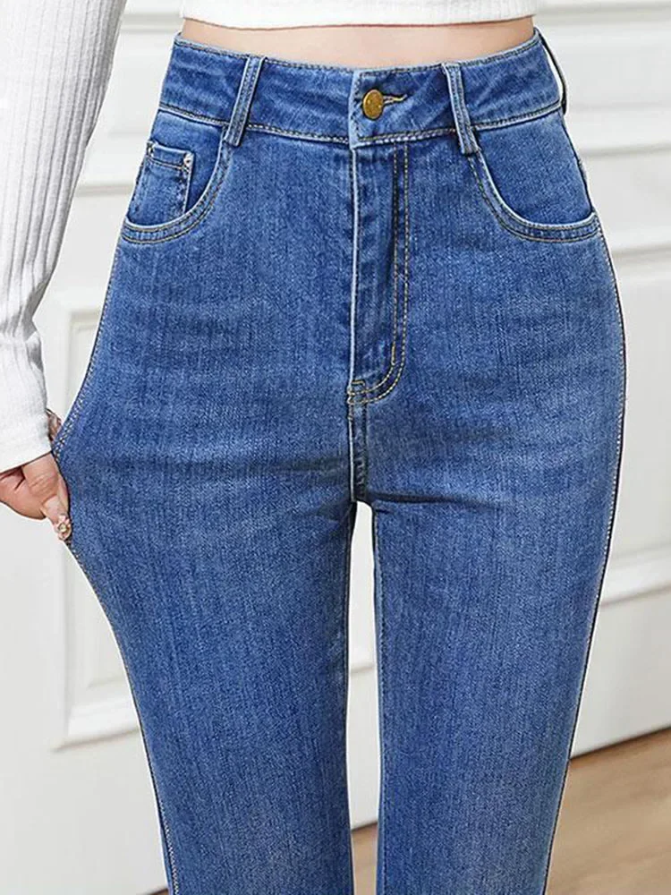 Women Skinny Stretch Flare Jeans Korean Fashion High Waist Vintage Boot Cut Denim Pants Spring Fall Solid Streetwear Vaqueros
Women Skinny Stretch Flare Jeans Korean Fashion High Waist Vintage Boot Cut Denim Pants Spring Fall Solid Streetwear Vaqueros