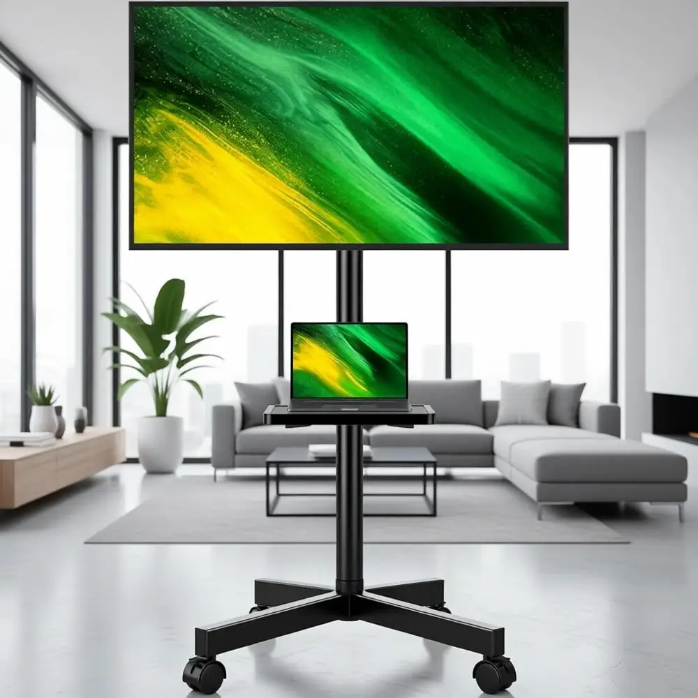 Adjustable Rolling TV Cart for 23-60 Inch LCD/LED TVs, Supports up to 77 lbs, with Max VESA 400x400mm
Adjustable Rolling TV Cart for 23-60 Inch LCD/LED TVs, Supports up to 77 lbs, with Max VESA 400x400mm
