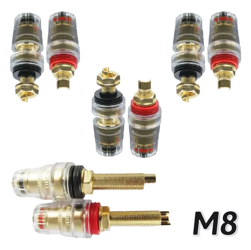 Клемма M8 L8, латунная позолоченная для усилителя динамика, разъем типа «банан»
Клемма M8 L8, латунная позолоченная для усилителя динамика, разъем типа «банан»