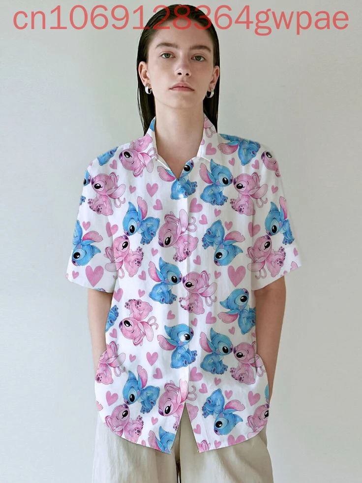 Disney Stitch and Angel Women's Casual Short Sleeve Blouses Shirt Holiday Beach Hawaiian Shirt Women Elegant Hawaii Shirt
Disney Stitch and Angel Women's Casual Short Sleeve Blouses Shirt Holiday Beach Hawaiian Shirt Women Elegant Hawaii Shirt