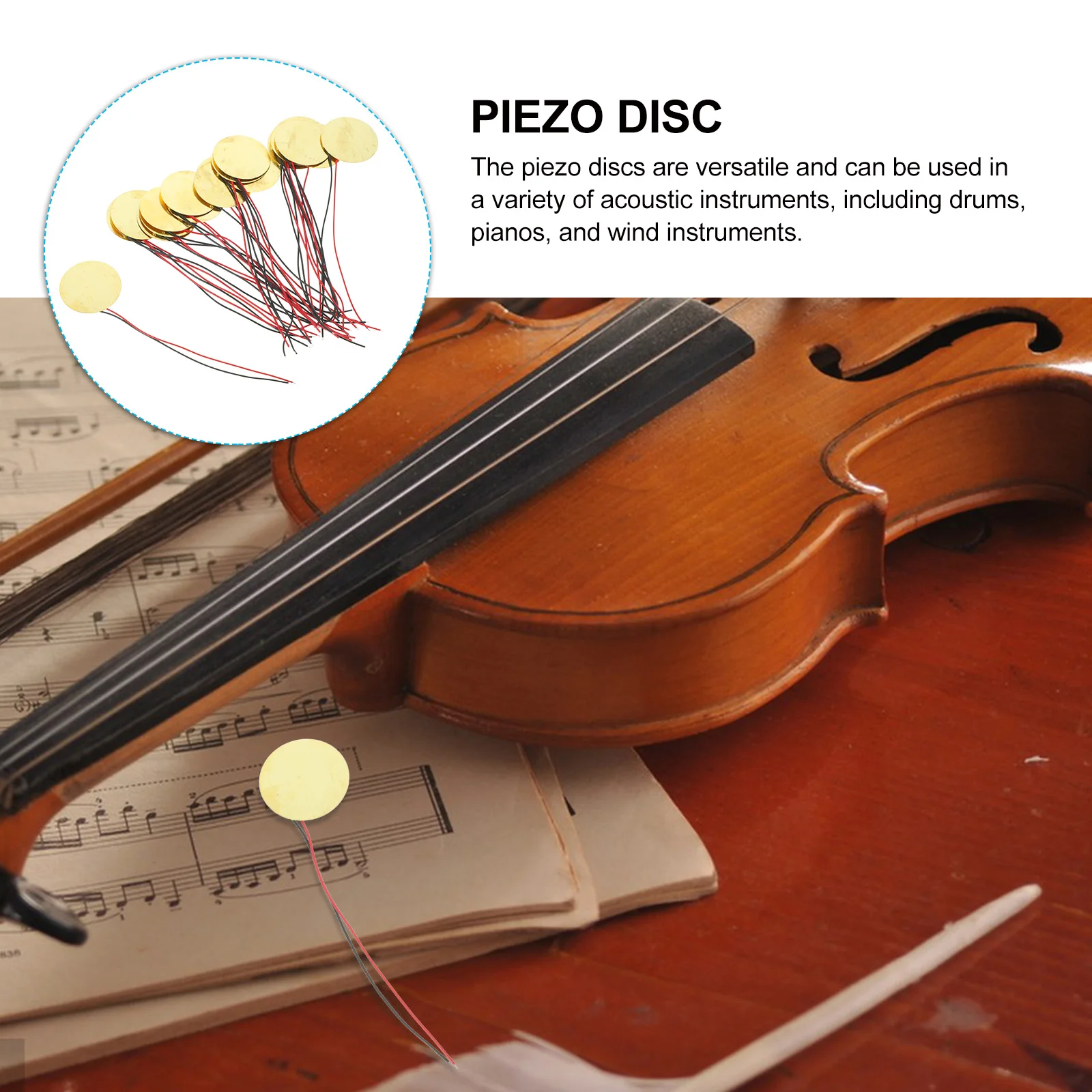 20pcs Piezo Discs Sounder Sensors For Acoustic Instruments Trigger Drum Discs Copper Material Responsive Amplifiers Music
20pcs Piezo Discs Sounder Sensors For Acoustic Instruments Trigger Drum Discs Copper Material Responsive Amplifiers Music