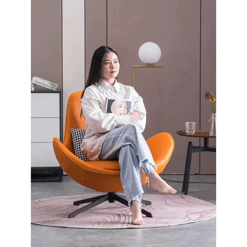 Single sofa chair Nordic leather art rotating leisure eggshell chair living room bedroom balcony single chair
Single sofa chair Nordic leather art rotating leisure eggshell chair living room bedroom balcony single chair