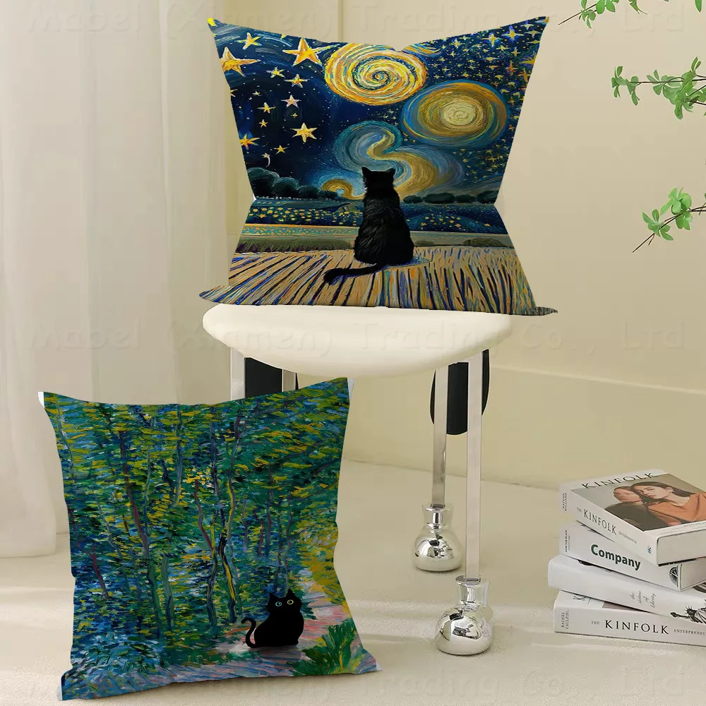 Funny Art Black Cat Canvas PaintingPillow Cover For Bedroom Room And Living Room Sofa Decorative Cushion Cover
Funny Art Black Cat Canvas PaintingPillow Cover For Bedroom Room And Living Room Sofa Decorative Cushion Cover