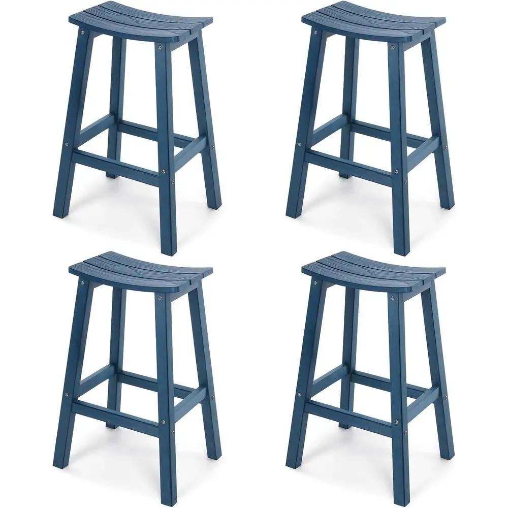 Set of 4 Blue Outdoor Bar Stools, 28 Tall, Weather-Resistant for Patio, Deck, Kitchen, and Garden
Set of 4 Blue Outdoor Bar Stools, 28 Tall, Weather-Resistant for Patio, Deck, Kitchen, and Garden