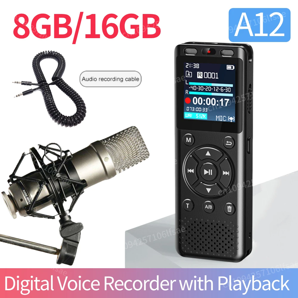 8GB/16GB Digital Voice Recorder Voice Activated Audio Recorder with Playback Recording Pen Noise Reduction for Lecture Meeting 
8GB/16GB Digital Voice Recorder Voice Activated Audio Recorder with Playback Recording Pen Noise Reduction for Lecture Meeting