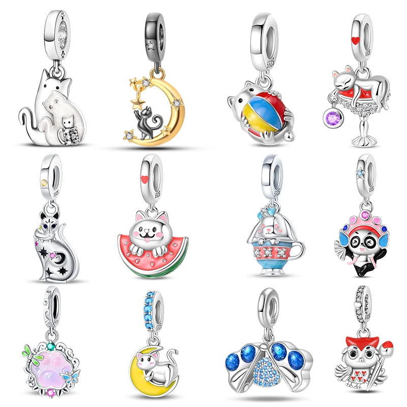Charms 925 Silver Cute Cat Theme Collection Pendant For 3mm Original Bracelet Necklace Women Luxury DIY Exquisite Jewelry Gift
Charms 925 Silver Cute Cat Theme Collection Pendant For 3mm Original Bracelet Necklace Women Luxury DIY Exquisite Jewelry Gift