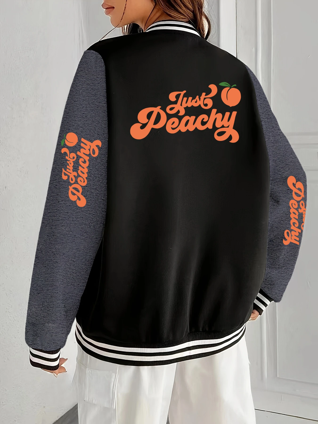 Женские куртки с принтом Just Peachy Fruit, свободная бейсбольная форма в стиле хип-хоп, теплая спортивная куртка, удобная мягкая одежда
Женские куртки с принтом Just Peachy Fruit, свободная бейсбольная форма в стиле хип-хоп, теплая спортивная куртка, удобная мягкая одежда