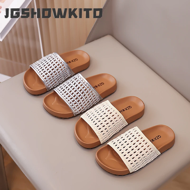 JGSHOWKITO Girls Summer Slippers Woven Sandals Cut-outs Kids Hollow Slides Soft Non-slip Beach Slippers Beige Silver 26-37 Sweet
JGSHOWKITO Girls Summer Slippers Woven Sandals Cut-outs Kids Hollow Slides Soft Non-slip Beach Slippers Beige Silver 26-37 Sweet
