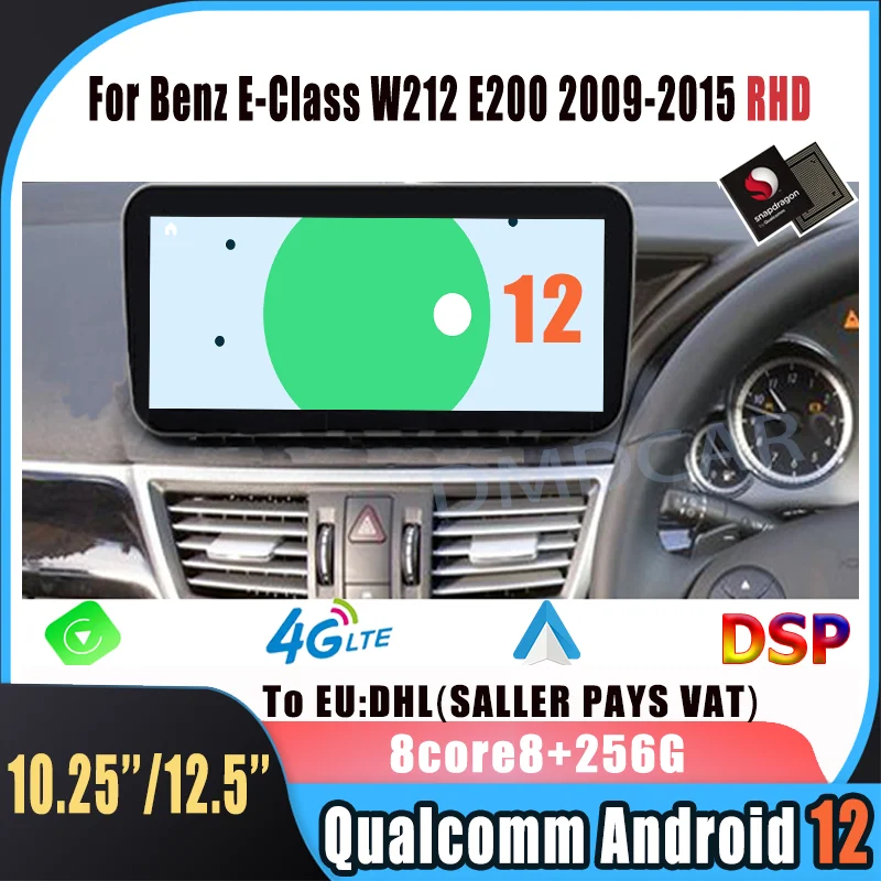 Snapdragon 12.5inch Android 13 256G Car Multimedia GPS Navi For Mercedes Benz E Class W212 E200 E260 E300 2009-2016 Carplay RHD
Snapdragon 12.5inch Android 13 256G Car Multimedia GPS Navi For Mercedes Benz E Class W212 E200 E260 E300 2009-2016 Carplay RHD