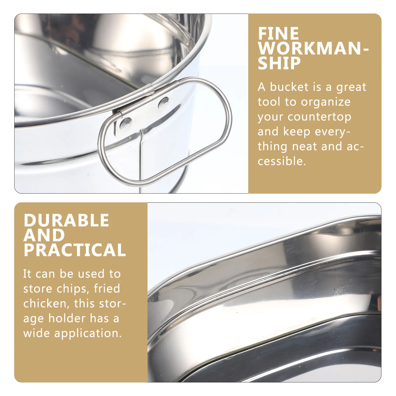 Stainless Steel Snack Bucket Large Size Food Holder for Party Weddings Baby Showers Beach Berry Storage ganizer Household
Stainless Steel Snack Bucket Large Size Food Holder for Party Weddings Baby Showers Beach Berry Storage ganizer Household