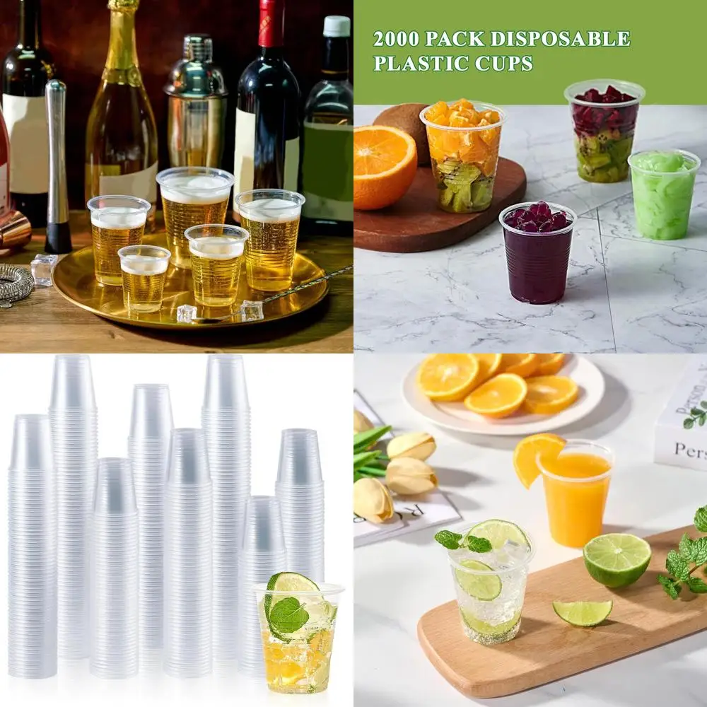 5 Oz Clear Plastic Dessert Cups, 2000 Pack, Disposable Cold Drink Cups for Parties and Office Bathrooms
5 Oz Clear Plastic Dessert Cups, 2000 Pack, Disposable Cold Drink Cups for Parties and Office Bathrooms