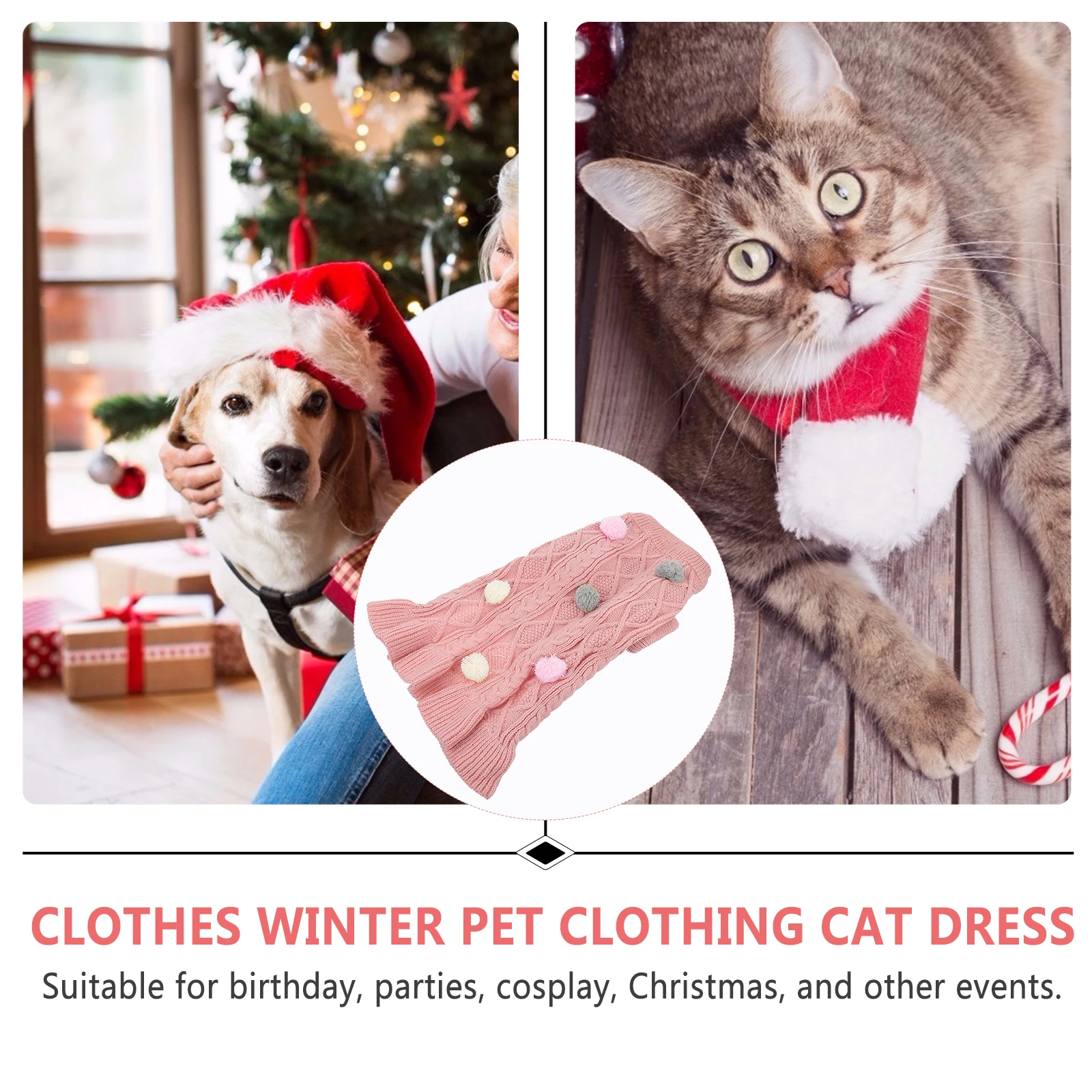 Pet Sweater Small Dog Cats Warm Knitted Clothes Winter Vacation Reusable Durable Supplies Birthday Party Christmas Event
Pet Sweater Small Dog Cats Warm Knitted Clothes Winter Vacation Reusable Durable Supplies Birthday Party Christmas Event