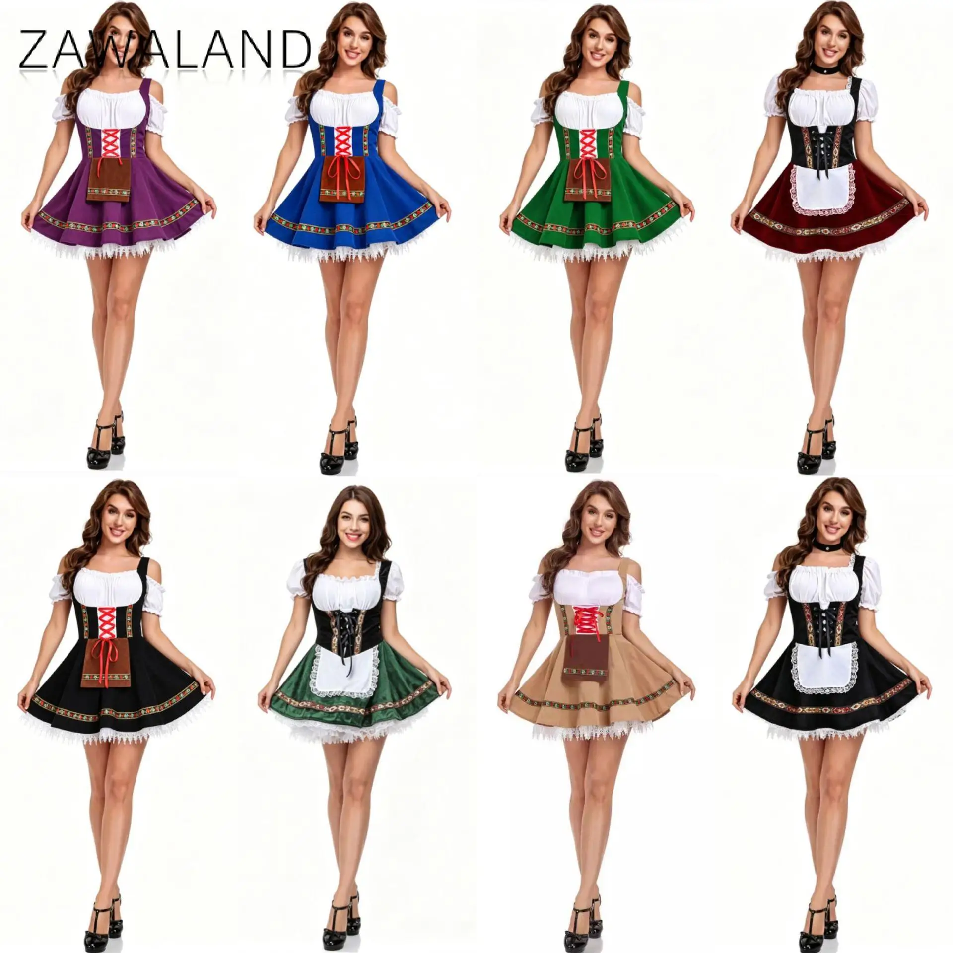Zawaland Oktoberfest Dirndl Dress Women's Germany Traditional Lace Trim Dress Carnival Beer Festival Party Bavarian Costume
Zawaland Oktoberfest Dirndl Dress Women's Germany Traditional Lace Trim Dress Carnival Beer Festival Party Bavarian Costume