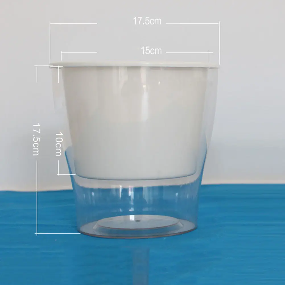 Прозрачный самополивающийся горшок из смолы со встроенным резервуаром для воды, обеспечивающий автоматическое поливание до 4 недель, для использования внутри и снаружи помещений.
Прозрачный самополивающийся горшок из смолы со встроенным резервуаром для воды, обеспечивающий автоматическое поливание до 4 недель, для использования внутри и снаружи помещений.