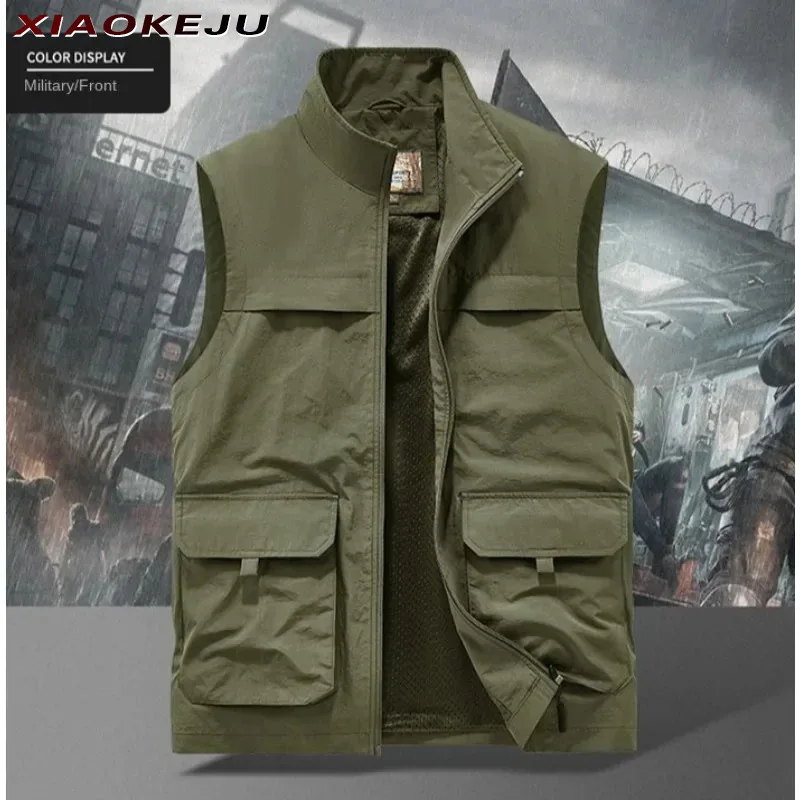 Man Coat Motorcyclist Vest Sleeveless Jacket Leather Vests Multi-pockets Leisure Hunting Men Work Plus Size Outerwear Tactical
Man Coat Motorcyclist Vest Sleeveless Jacket Leather Vests Multi-pockets Leisure Hunting Men Work Plus Size Outerwear Tactical