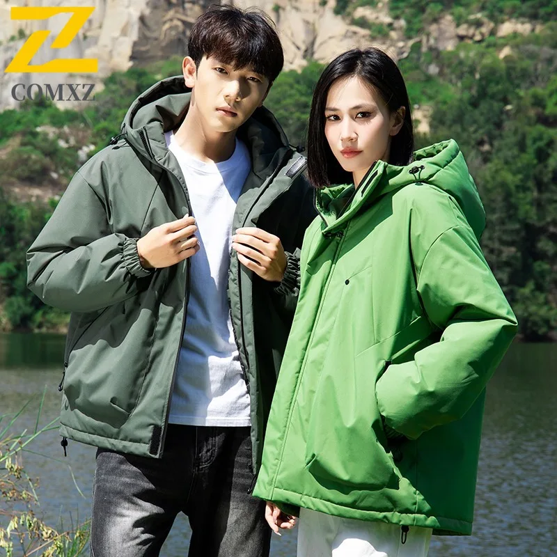 COMXZ Мужское парковое пальто с капюшоном, толстая теплая модная зимняя куртка с воротником-стойкой, уличный стиль, ветрозащитная стеганая куртка для прогулок на выходные
COMXZ Мужское парковое пальто с капюшоном, толстая теплая модная зимняя куртка с воротником-стойкой, уличный стиль, ветрозащитная стеганая куртка для прогулок на выходные