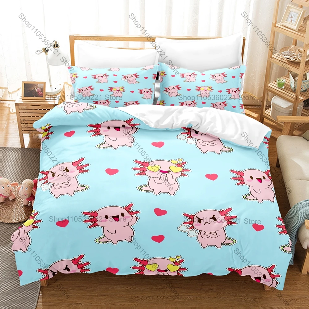 Kawaii Adorable Axolotl Pattern 3 Piece Bedding Set Soft Washable Duvet Cover for Kids Dorm Room Bedroom Home Textile New bed s
Kawaii Adorable Axolotl Pattern 3 Piece Bedding Set Soft Washable Duvet Cover for Kids Dorm Room Bedroom Home Textile New bed s