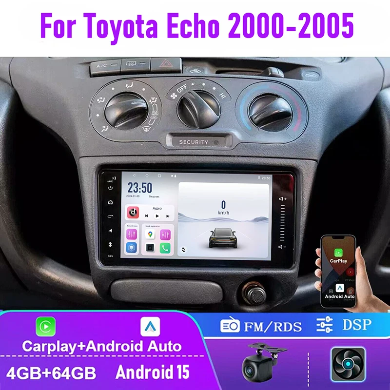 7" 4+64GB For Toyota Echo 2000-2005 Car Radio 2DIN Wireless Carplay Android 15 Auto FM BT Head Unit Plug & Play
7" 4+64GB For Toyota Echo 2000-2005 Car Radio 2DIN Wireless Carplay Android 15 Auto FM BT Head Unit Plug & Play