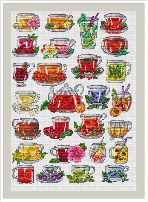 Flower Tea Collection Cross Stitch, Ecological Cotton Thread, Embroidery, Home Decoration, Hanging Painting Gift, 50-68
Flower Tea Collection Cross Stitch, Ecological Cotton Thread, Embroidery, Home Decoration, Hanging Painting Gift, 50-68