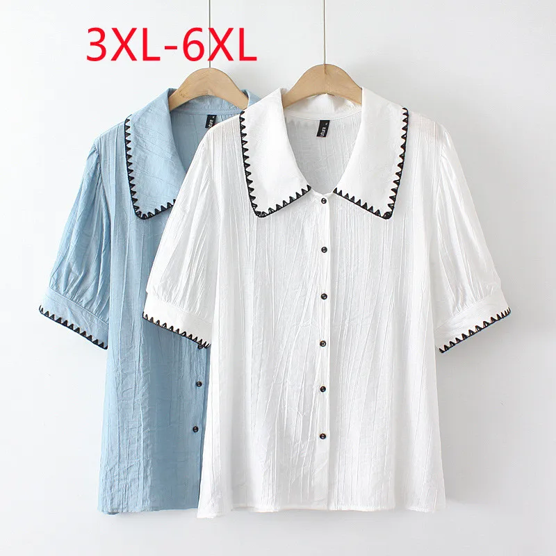 Large Womens 2022 summer new loose Plus Size slim fashion lace short sleeve shirt 3XL 4XL 5XL 6xl
Large Womens 2022 summer new loose Plus Size slim fashion lace short sleeve shirt 3XL 4XL 5XL 6xl